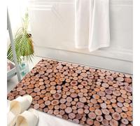 HKPOEQ Tappeto Bagno 50 x 80 cm,Tappetino in Microfibra, Tappeti Assorbente Antiscivolo,Legno rustico, massa di tronchi di legno. Ecologia degli alberi forestali,Soffice Tappetini Doccia