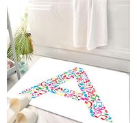 HKPOEQ Tappeto Bagno 50 x 80 cm,Tappetino in Microfibra, Tappeti Assorbente Antiscivolo,Lettera A sta da note musicali colorate su sfondo bianco,Soffice Tappetini Doccia