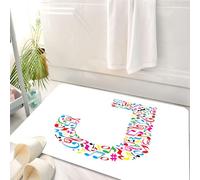 HKPOEQ Tappeto Bagno 50 x 80 cm,Tappetino in Microfibra, Tappeti Assorbente Antiscivolo,lettera sta da note musicali colorate su sfondo bianco.,Soffice Tappetini Doccia