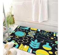 HKPOEQ Tappeto Bagno 50 x 80 cm,Tappetino in Microfibra, Tappeti Assorbente Antiscivolo,Lezione di scienze a tema Biologia Chimica e fisica Protoni Neutroni,Soffice Tappetini Doccia