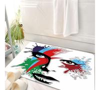 HKPOEQ Tappeto Bagno 50 x 80 cm,Tappetino in Microfibra, Tappeti Assorbente Antiscivolo,Lo sguardo enigmatico dove le tonalità contrastanti si intrecciano attorno agli occhi,Soffice Tappetini Doccia