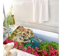 HKPOEQ Tappeto Bagno 50 x 80 cm,Tappetino in Microfibra, Tappeti Assorbente Antiscivolo,Manarola-bellissimo villaggio nelle Cinque Terre Liguria Italia,Soffice Tappetini Doccia
