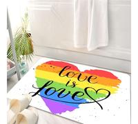 HKPOEQ Tappeto Bagno 50 x 80 cm,Tappetino in Microfibra, Tappeti Assorbente Antiscivolo,Manifestazioni di orgoglio, sta gay e lesbica LGBT, amore e San Valentino,Soffice Tappetini Doccia