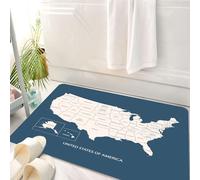 HKPOEQ Tappeto Bagno 50 x 80 cm,Tappetino in Microfibra, Tappeti Assorbente Antiscivolo,MAPPA DEGLI USA CON I NOMI DEI PAESI MAPPA DEGLI STATI UNITI D'AMERICA MAPPA DEGLI US,Soffice Tappetini Doccia