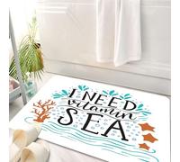 HKPOEQ Tappeto Bagno 50 x 80 cm,Tappetino in Microfibra, Tappeti Assorbente Antiscivolo,mare ho bisogno di vitamine citazione ispiratrice mare disegnata a mano,Soffice Tappetini Doccia