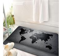 HKPOEQ Tappeto Bagno 50 x 80 cm,Tappetino in Microfibra, Tappeti Assorbente Antiscivolo,Mescola l'arte grigio-nera su una superficie screpolata per creare un'atmosfera moder,Soffice Tappetini Doccia