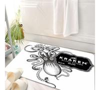HKPOEQ Tappeto Bagno 50 x 80 cm,Tappetino in Microfibra, Tappeti Assorbente Antiscivolo,Modello di illustrazione vettoriale di tentacolo di animale marino con design retrò v,Soffice Tappetini Doccia