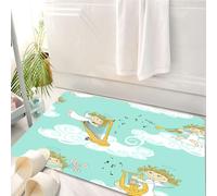 HKPOEQ Tappeto Bagno 50 x 80 cm,Tappetino in Microfibra, Tappeti Assorbente Antiscivolo,Modello senza cuciture di una divertente banda di angeli dei cartoni animati,Soffice Tappetini Doccia