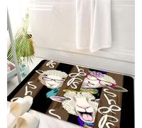 HKPOEQ Tappeto Bagno 50 x 80 cm,Tappetino in Microfibra, Tappeti Assorbente Antiscivolo,Modello vettoriale senza soluzione di continuità con pecore vestite. Teppisti di peco,Soffice Tappetini Doccia