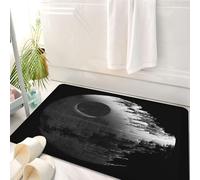 HKPOEQ Tappeto Bagno 50 x 80 cm,Tappetino in Microfibra, Tappeti Assorbente Antiscivolo,Morte Nera di Guerra Grigio,Soffice Tappetini Doccia