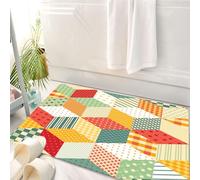 HKPOEQ Tappeto Bagno 50 x 80 cm,Tappetino in Microfibra, Tappeti Assorbente Antiscivolo,Motivo patchwork senza soluzione di continuità. Stelle luminose di toppe colorate. De,Soffice Tappetini Doccia