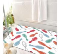 HKPOEQ Tappeto Bagno 50 x 80 cm,Tappetino in Microfibra, Tappeti Assorbente Antiscivolo,Motivo senza soluzione di continuità con birilli colorati ad acquerello. Sfondo vetto,Soffice Tappetini Doccia