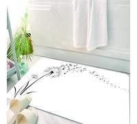 HKPOEQ Tappeto Bagno 50 x 80 cm,Tappetino in Microfibra, Tappeti Assorbente Antiscivolo,Musica, denti di leone volanti con note musicali Silhouette di un prato estivo, morbi,Soffice Tappetini Doccia