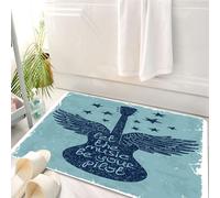 HKPOEQ Tappeto Bagno 50 x 80 cm,Tappetino in Microfibra, Tappeti Assorbente Antiscivolo,Musica, lascia che la musica piloti la tua citazione Chitarra elettrica alata,Soffice Tappetini Doccia