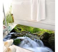 HKPOEQ Tappeto Bagno 50 x 80 cm,Tappetino in Microfibra, Tappeti Assorbente Antiscivolo,Natura, parco nazionale con cascata che scorre nella foresta Immagine di Madre Terra,Soffice Tappetini Doccia
