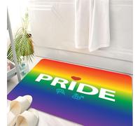 HKPOEQ Tappeto Bagno 50 x 80 cm,Tappetino in Microfibra, Tappeti Assorbente Antiscivolo, Orgoglio, evento astratto e vibrante per la celebrazione dei diritti gay con icone d,Soffice Tappetini Doccia