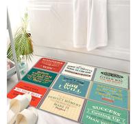 HKPOEQ Tappeto Bagno 50 x 80 cm,Tappetino in Microfibra, Tappeti Assorbente Antiscivolo,P con slogan motivazionali di stile, nove serie di citazioni emozionanti in design re,Soffice Tappetini Doccia