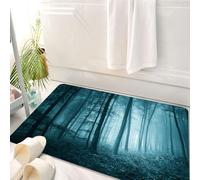 HKPOEQ Tappeto Bagno 50 x 80 cm,Tappetino in Microfibra, Tappeti Assorbente Antiscivolo,Paesi mistici, magici, nebbiosi, oscuri, con fogliame, paesaggi forestali,Soffice Tappetini Doccia