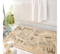 HKPOEQ Tappeto Bagno 50 x 80 cm,Tappetino in Microfibra, Tappeti Assorbente Antiscivolo,Pagine di giornale con pubblicità d'epoca. Rivista di moda femminile.,Soffice Tappetini Doccia