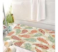 HKPOEQ Tappeto Bagno 50 x 80 cm,Tappetino in Microfibra, Tappeti Assorbente Antiscivolo,Paisley, elementi persiani vintage, forme a goccia orientali colorate, ispirazioni da,Soffice Tappetini Doccia