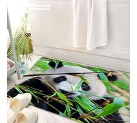 HKPOEQ Tappeto Bagno 50 x 80 cm,Tappetino in Microfibra, Tappeti Assorbente Antiscivolo,Panda, un tico panda gigante che sbircia tra i bambù e mastica le foglie,Soffice Tappetini Doccia