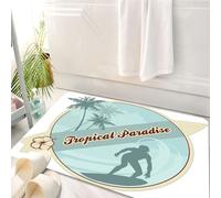 HKPOEQ Tappeto Bagno 50 x 80 cm,Tappetino in Microfibra, Tappeti Assorbente Antiscivolo,Paradiso tropicale, paradiso tropicale per il surf, tour delle spiagge tropicali, sur,Soffice Tappetini Doccia