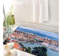 HKPOEQ Tappeto Bagno 50 x 80 cm,Tappetino in Microfibra, Tappeti Assorbente Antiscivolo,Patrimonio dell'umanità dall'UNESCO. Vista panoramica della città di Spalato, Dalmazi,Soffice Tappetini Doccia