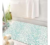 HKPOEQ Tappeto Bagno 50 x 80 cm,Tappetino in Microfibra, Tappeti Assorbente Antiscivolo,pianta, rami e foglie dai toni blu-verdi su sfondo tragico, tessuti e cancelleria,Soffice Tappetini Doccia