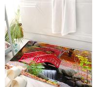 HKPOEQ Tappeto Bagno 50 x 80 cm,Tappetino in Microfibra, Tappeti Assorbente Antiscivolo,Ponte rosso nei giardini giapponesi a Bloomfield Hills, Michigan,Soffice Tappetini Doccia