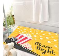 HKPOEQ Tappeto Bagno 50 x 80 cm,Tappetino in Microfibra, Tappeti Assorbente Antiscivolo,Popcorn che scoppietta. Grande bobina di film. Icona del cinema in stile flat design.,Soffice Tappetini Doccia