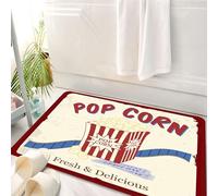 HKPOEQ Tappeto Bagno 50 x 80 cm,Tappetino in Microfibra, Tappeti Assorbente Antiscivolo,Popcorn con pellicola e biglietti del cinema su un p grunge vintage, illustrazione ve,Soffice Tappetini Doccia