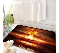 HKPOEQ Tappeto Bagno 50 x 80 cm,Tappetino in Microfibra, Tappeti Assorbente Antiscivolo,Potente esplosione di una bomba nucleare nell'oceano. Guerra nucleare. Alta risoluzio,Soffice Tappetini Doccia