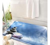 HKPOEQ Tappeto Bagno 50 x 80 cm,Tappetino in Microfibra, Tappeti Assorbente Antiscivolo,purezza nel massaggio zen,Soffice Tappetini Doccia