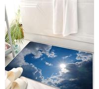 HKPOEQ Tappeto Bagno 50 x 80 cm,Tappetino in Microfibra, Tappeti Assorbente Antiscivolo,Raggi di sole, nuvole, luce del sole dietro le nuvole, luce dal cielo,Soffice Tappetini Doccia