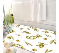 HKPOEQ Tappeto Bagno 50 x 80 cm,Tappetino in Microfibra, Tappeti Assorbente Antiscivolo,Rami di ulivo acquerellati, motivo senza soluzione di continuità. Illustrazione vetto,Soffice Tappetini Doccia