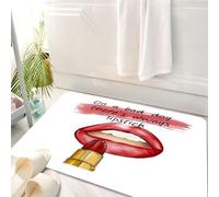 HKPOEQ Tappeto Bagno 50 x 80 cm,Tappetino in Microfibra, Tappeti Assorbente Antiscivolo,Rimedio per una brutta giornata: come i rossetti trasformano le emozioni con pennella,Soffice Tappetini Doccia