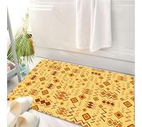 HKPOEQ Tappeto Bagno 50 x 80 cm,Tappetino in Microfibra, Tappeti Assorbente Antiscivolo,Ritmo caldo che ripete forme, diamanti e intrecci che si intrecciano, arazzi dai colo,Soffice Tappetini Doccia