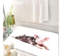HKPOEQ Tappeto Bagno 50 x 80 cm,Tappetino in Microfibra, Tappeti Assorbente Antiscivolo,Ritratto di un tico maialino sdraiato con le gambe distese isolato su sfondo bianco,Soffice Tappetini Doccia