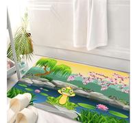 HKPOEQ Tappeto Bagno 50 x 80 cm,Tappetino in Microfibra, Tappeti Assorbente Antiscivolo, Roi, conte de fées inspiré mignon petit Prince grenouille près du lac sur le,Soffice Tappetini Doccia