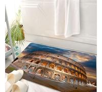 HKPOEQ Tappeto Bagno 50 x 80 cm,Tappetino in Microfibra, Tappeti Assorbente Antiscivolo,Roma. Il Colosseo al tramonto,Soffice Tappetini Doccia