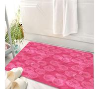HKPOEQ Tappeto Bagno 50 x 80 cm,Tappetino in Microfibra, Tappeti Assorbente Antiscivolo,Rosa, Sfumature di rosa con delicata flora stagionale Romantico,Soffice Tappetini Doccia
