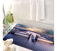 HKPOEQ Tappeto Bagno 50 x 80 cm,Tappetino in Microfibra, Tappeti Assorbente Antiscivolo,San Pietroburgo. Russia. Ponte di Pietro il Grande al tramonto. I ponti levatoi di Pi,Soffice Tappetini Doccia