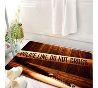HKPOEQ Tappeto Bagno 50 x 80 cm,Tappetino in Microfibra, Tappeti Assorbente Antiscivolo,Scena dell'omicidio, nastro di avvertimento di sicurezza sulla scena del crimine, arm,Soffice Tappetini Doccia