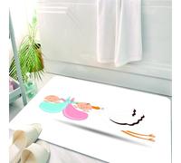 HKPOEQ Tappeto Bagno 50 x 80 cm,Tappetino in Microfibra, Tappeti Assorbente Antiscivolo,Scena stravagante, cicogna che trasporta bambini sorridenti, diffondendo la gioia dei,Soffice Tappetini Doccia