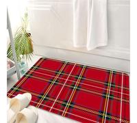 HKPOEQ Tappeto Bagno 50 x 80 cm,Tappetino in Microfibra, Tappeti Assorbente Antiscivolo,Scozzese rosso, cultura dell'Europa occidentale ispirata al motivo tartan astratto d,Soffice Tappetini Doccia