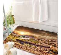 HKPOEQ Tappeto Bagno 50 x 80 cm,Tappetino in Microfibra, Tappeti Assorbente Antiscivolo,Scuola Mago Express Famosa Ferrovia a Vapore Vista Magnifica Campagna Glenfinn,Soffice Tappetini Doccia