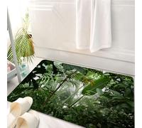 HKPOEQ Tappeto Bagno 50 x 80 cm,Tappetino in Microfibra, Tappeti Assorbente Antiscivolo,Set di azioni per la foresta pluviale, Palma per la conservazione dell'umidità della,Soffice Tappetini Doccia