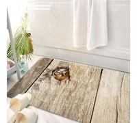 HKPOEQ Tappeto Bagno 50 x 80 cm,Tappetino in Microfibra, Tappeti Assorbente Antiscivolo,Set safari, occhio di tigre siberiana, vista attraverso lo spioncino di legno in Spy,Soffice Tappetini Doccia