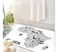 HKPOEQ Tappeto Bagno 50 x 80 cm,Tappetino in Microfibra, Tappeti Assorbente Antiscivolo,Simboli della natura, della cultura e dell'architettura dell'Africa sotto forma di ma,Soffice Tappetini Doccia
