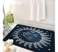 HKPOEQ Tappeto Bagno 50 x 80 cm,Tappetino in Microfibra, Tappeti Assorbente Antiscivolo,Sole e luna misteriosi e intrecciati con sfondo di cielo stellato, dipinti decorativi,Soffice Tappetini Doccia
